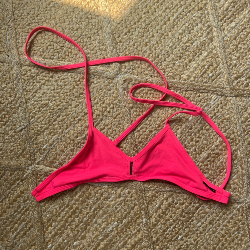 Jolyn Clothing Hot Pink and Gray Bikini Top